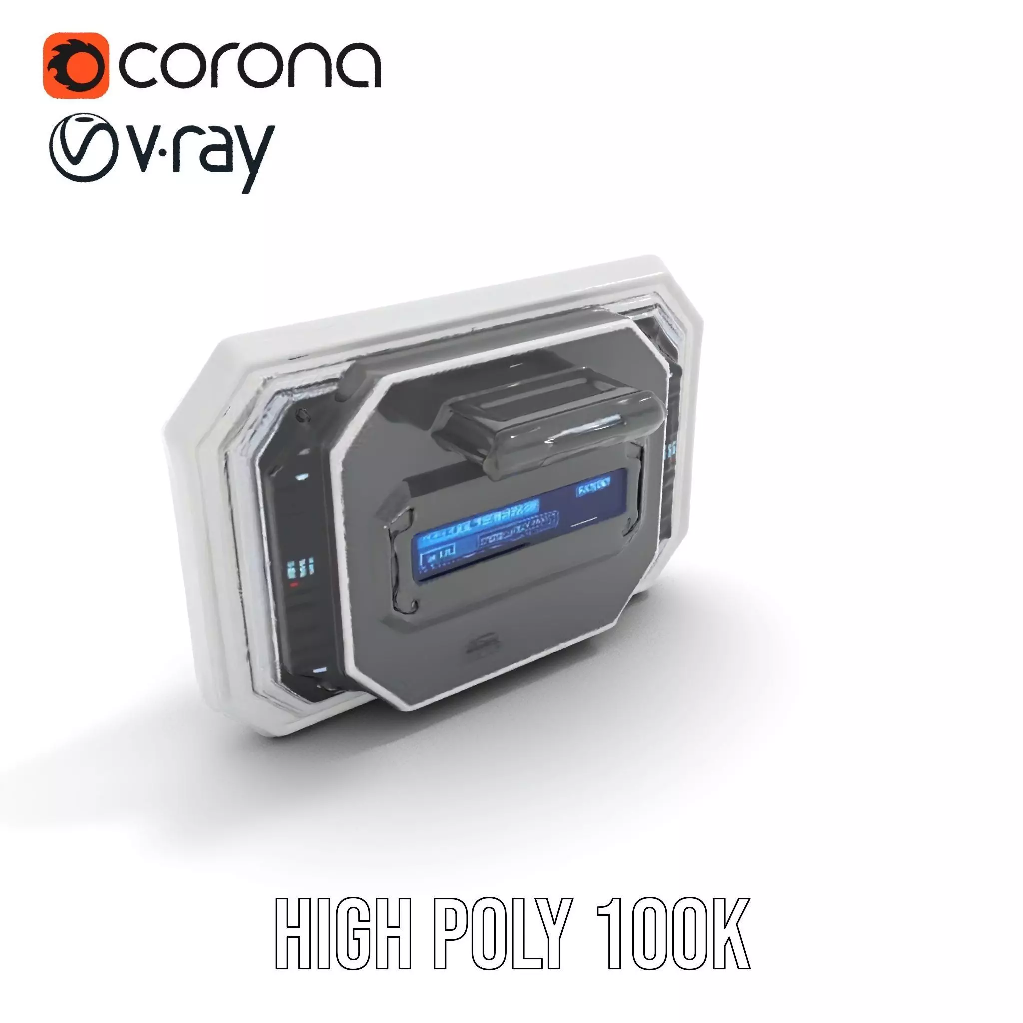 Futuristic Control Panel model pack Low-poly 3D model_16