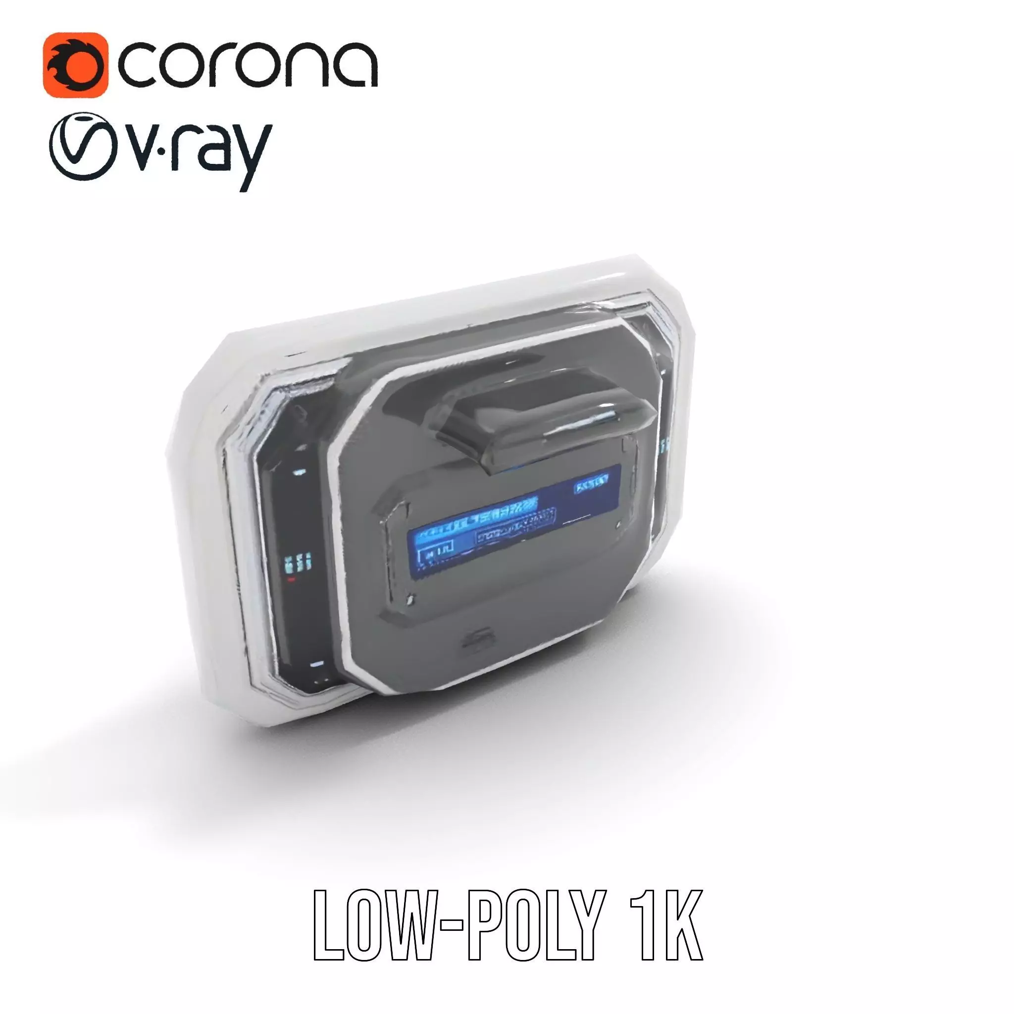 Futuristic Control Panel model pack Low-poly 3D model_10