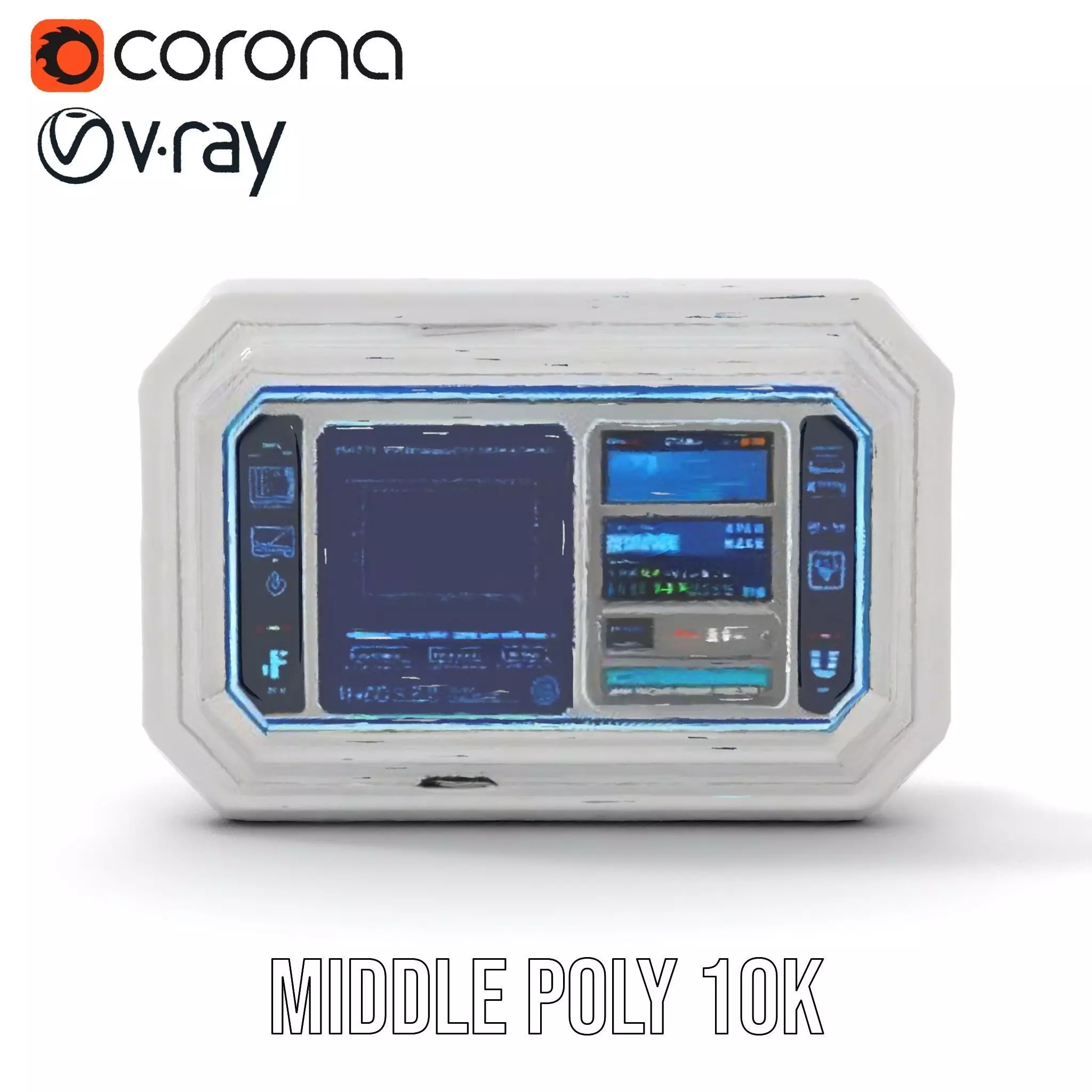 Futuristic Control Panel model pack Low-poly 3D model_6