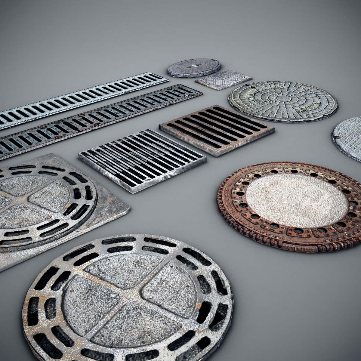 Manhole Covers Low-poly 3D model_2