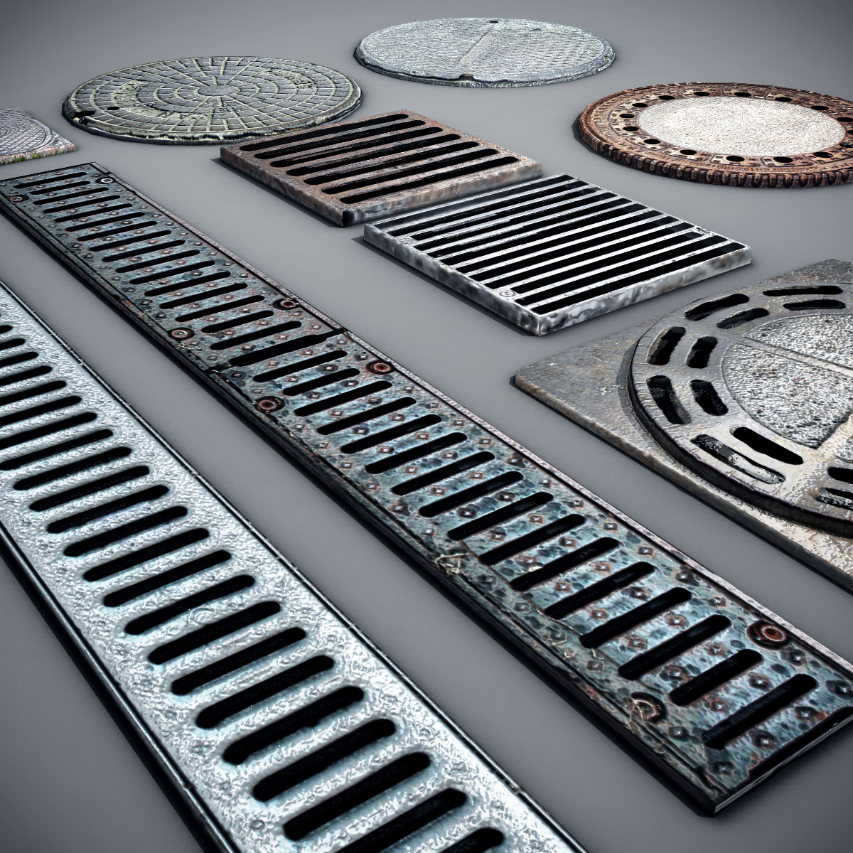 Manhole Covers Low-poly 3D model_4