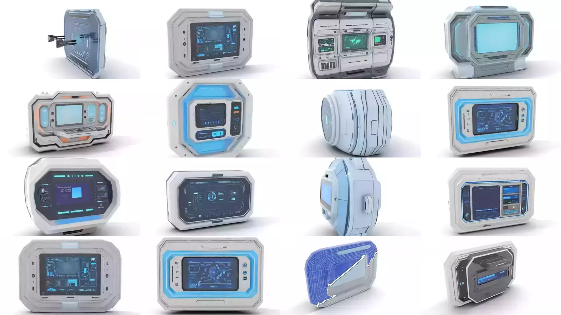 Advanced SciFi Medical Wall Modules 3D Model Collection_45
