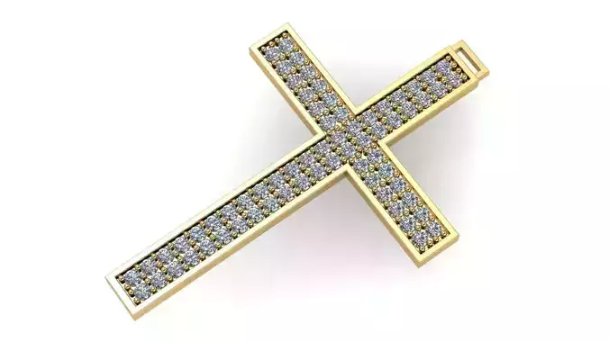 Cross pendant with diamonds - Pingente cruz com diamantes