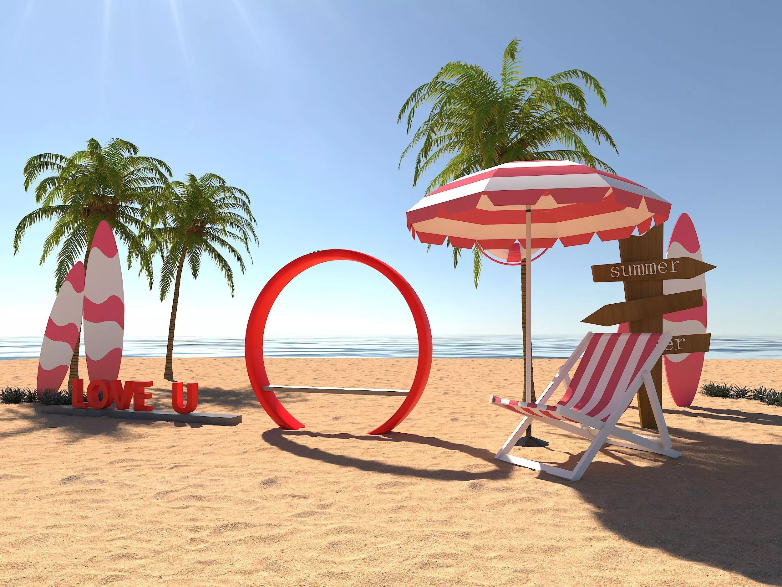 Beach leisure 3D model