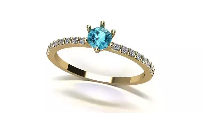 Delicate Solitaire Ring with Side Stones