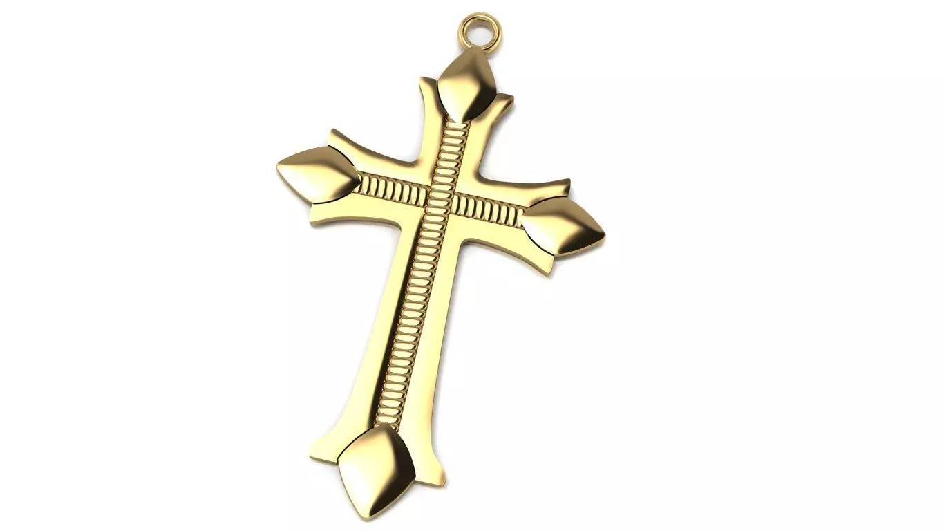 Cross Pendant with Tapered Ends 3D print model_0