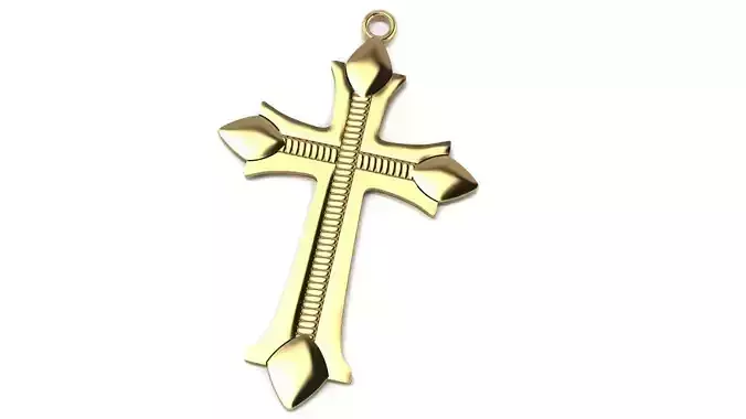 Cross Pendant with Tapered Ends