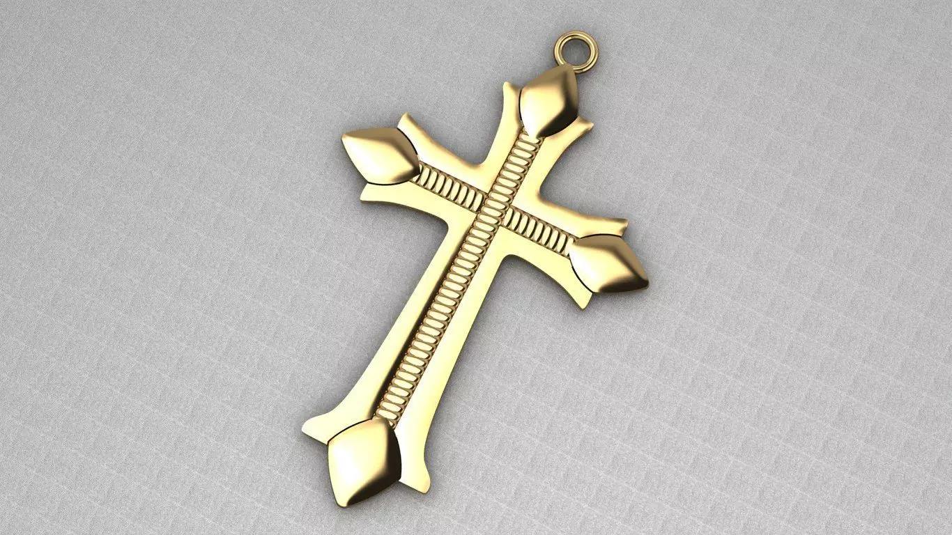 Cross Pendant with Tapered Ends 3D print model_1