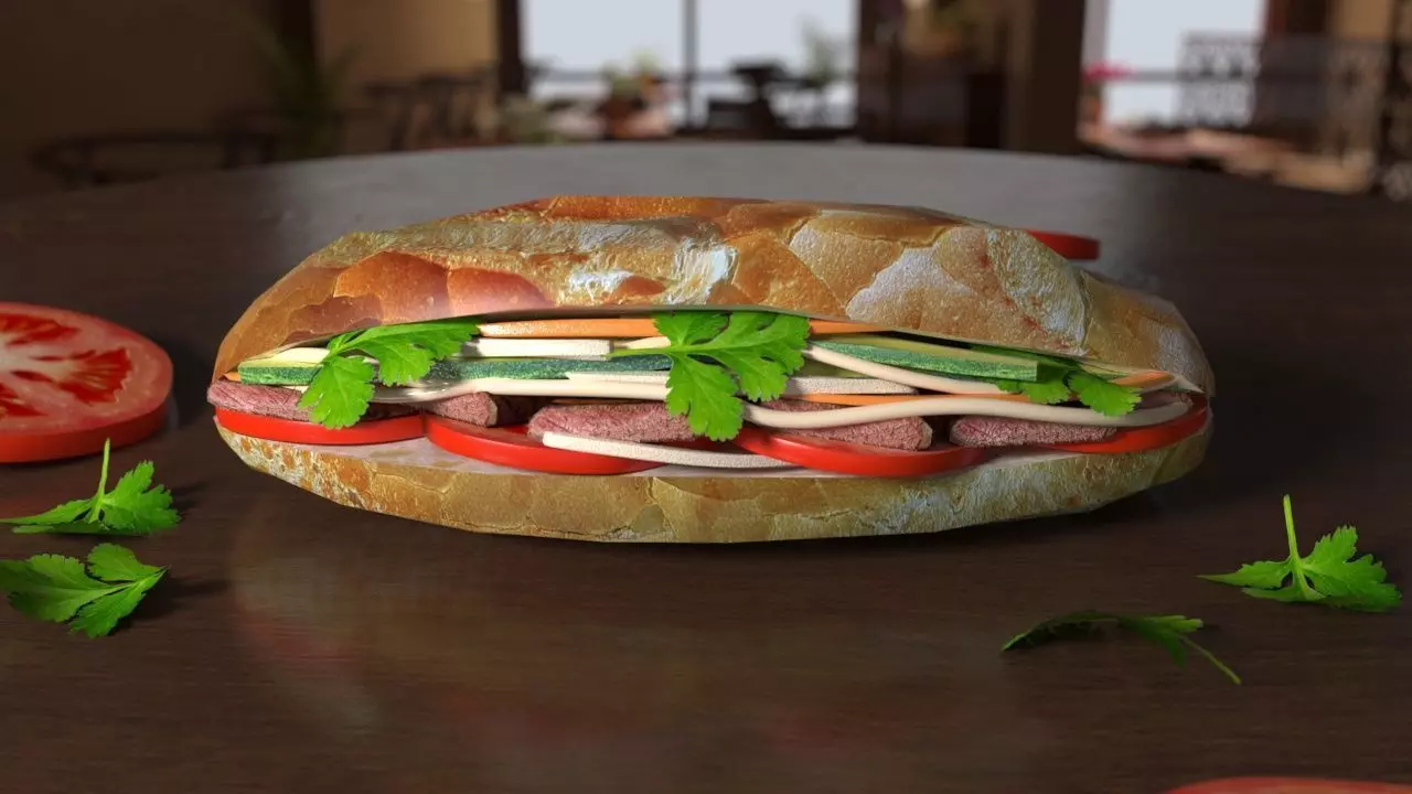 Vietnamese Banh Mi 3D Model 3D model_3