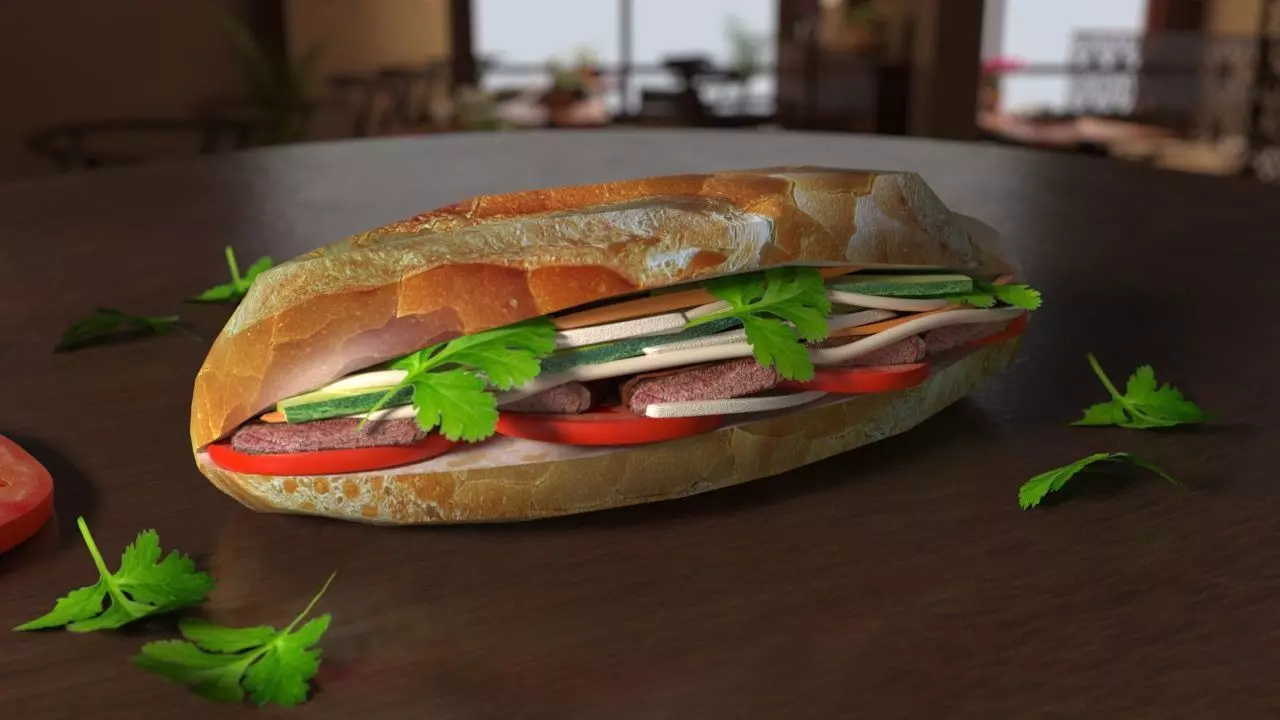 Vietnamese Banh Mi 3D Model 3D model_2