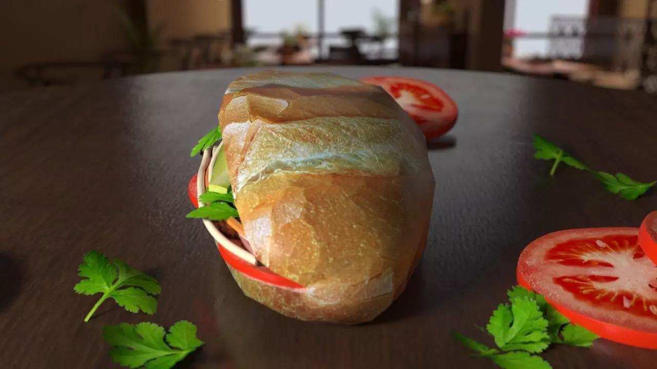 Vietnamese Banh Mi 3D Model 3D model_5