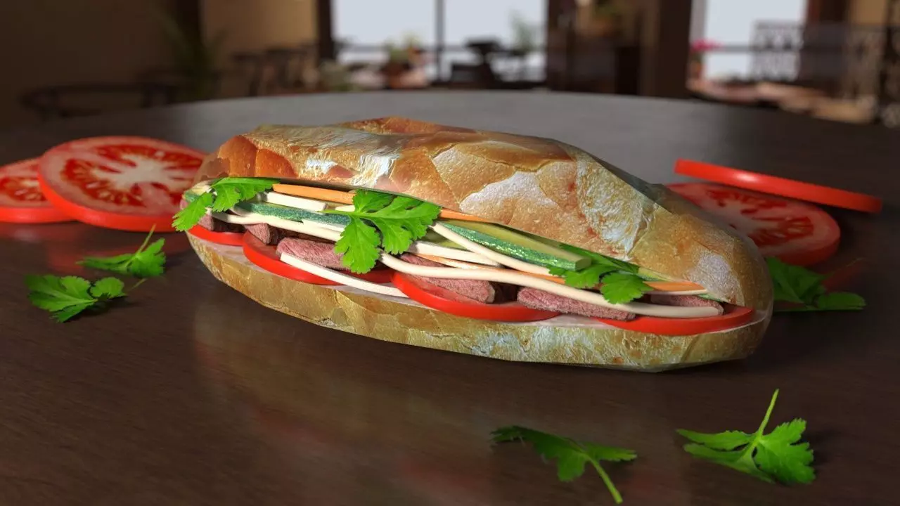 Vietnamese Banh Mi 3D Model 3D model_0