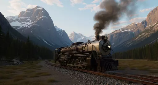 4-8-4 Fully Rigged and PBR Textured 1900s Steam Train Locomotive 3D model_4