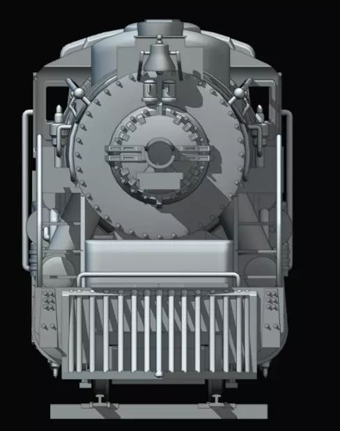 4-8-4 Fully Rigged and PBR Textured 1900s Steam Train Locomotive 3D model_27