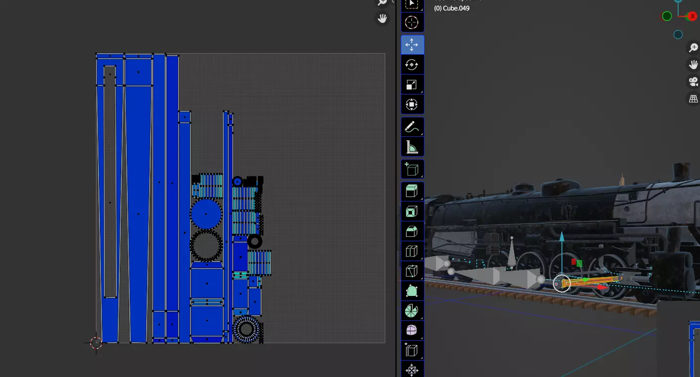4-8-4 Fully Rigged and PBR Textured 1900s Steam Train Locomotive 3D model_10