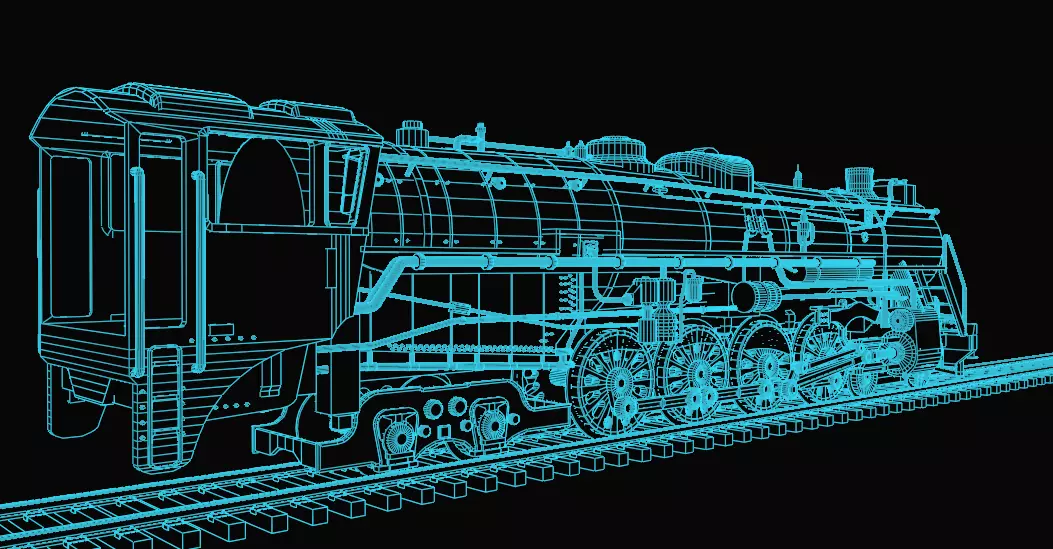 4-8-4 Fully Rigged and PBR Textured 1900s Steam Train Locomotive 3D model_34