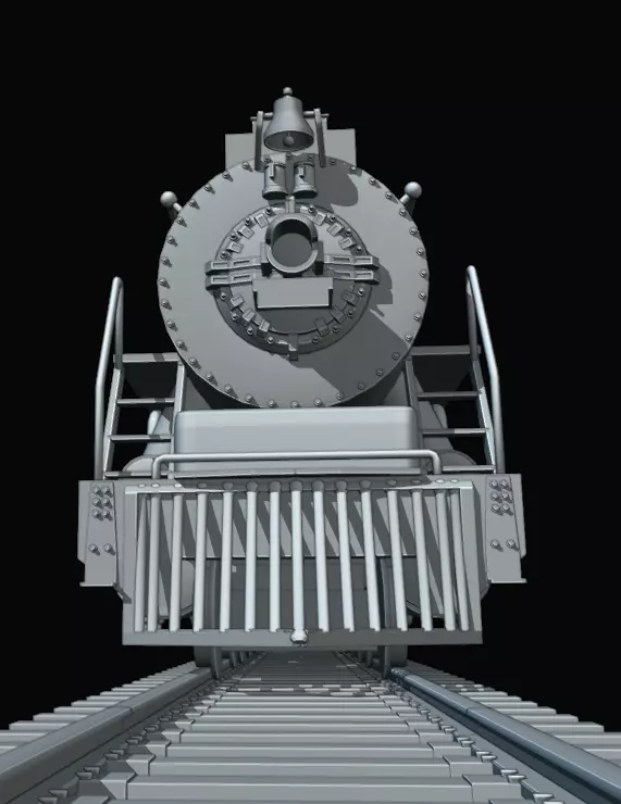 4-8-4 Fully Rigged and PBR Textured 1900s Steam Train Locomotive 3D model_23