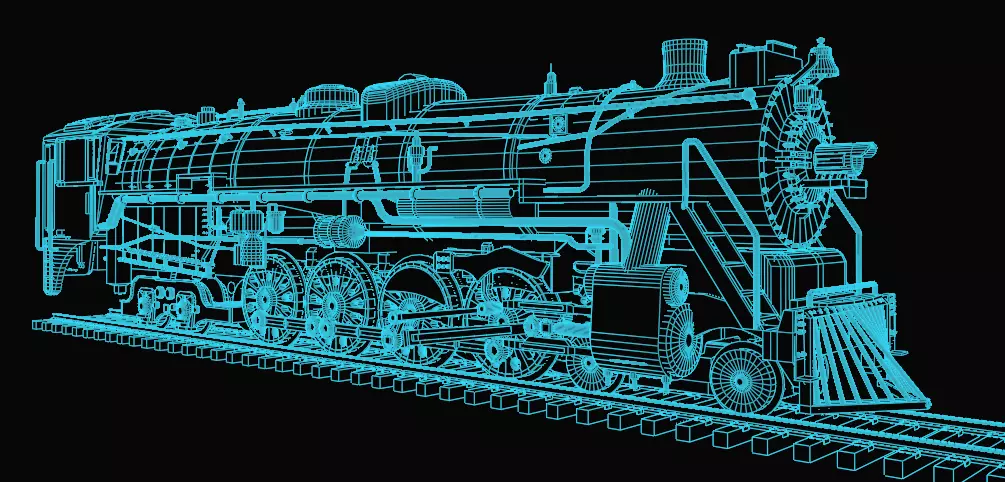 4-8-4 Fully Rigged and PBR Textured 1900s Steam Train Locomotive 3D model_8