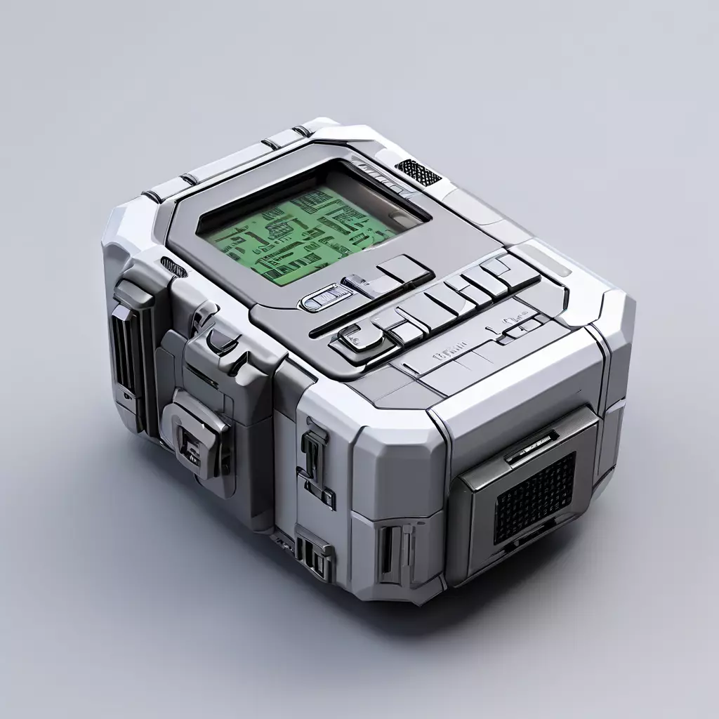 SciFi Portable Device Game Asset Low-poly 3D model_0