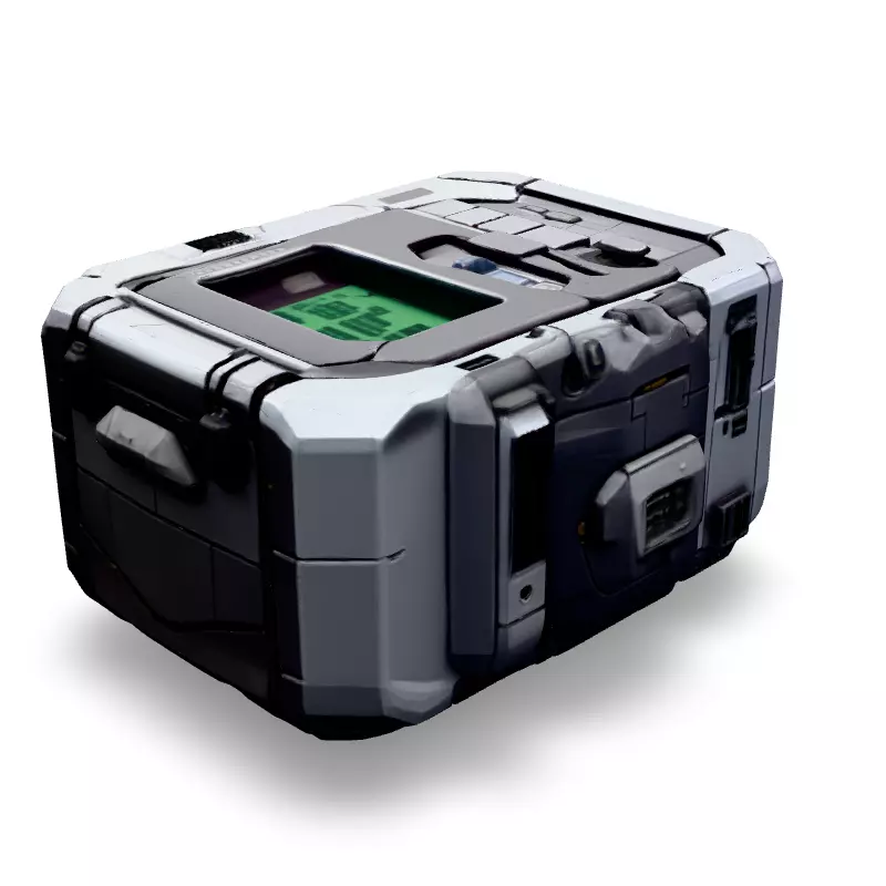 SciFi Portable Device Game Asset Low-poly 3D model_5