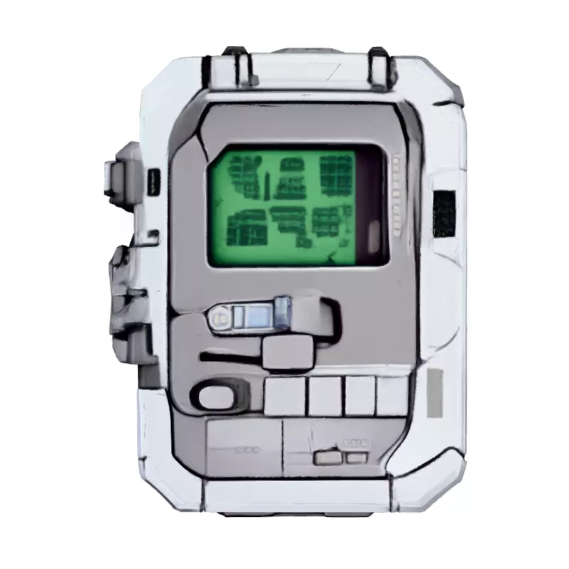 SciFi Portable Device Game Asset Low-poly 3D model_7