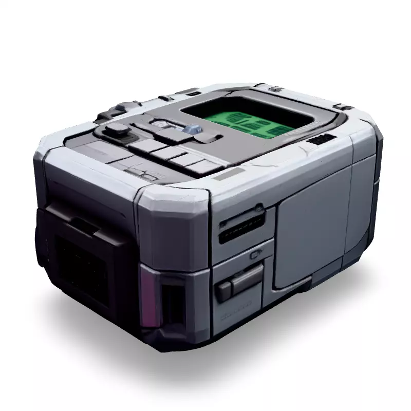 SciFi Portable Device Game Asset Low-poly 3D model_1