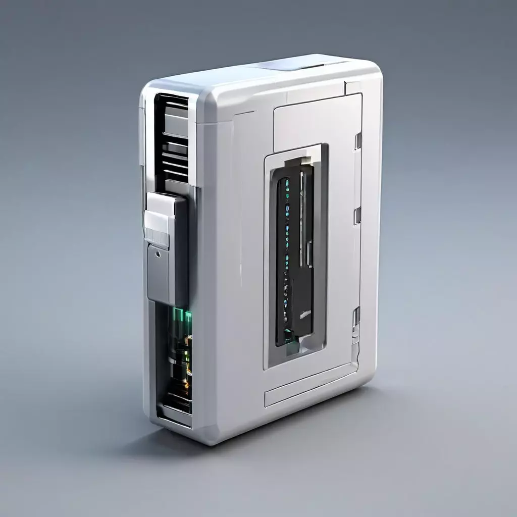 SciFi Futuristic Cassette Tape Low-poly 3D model_0