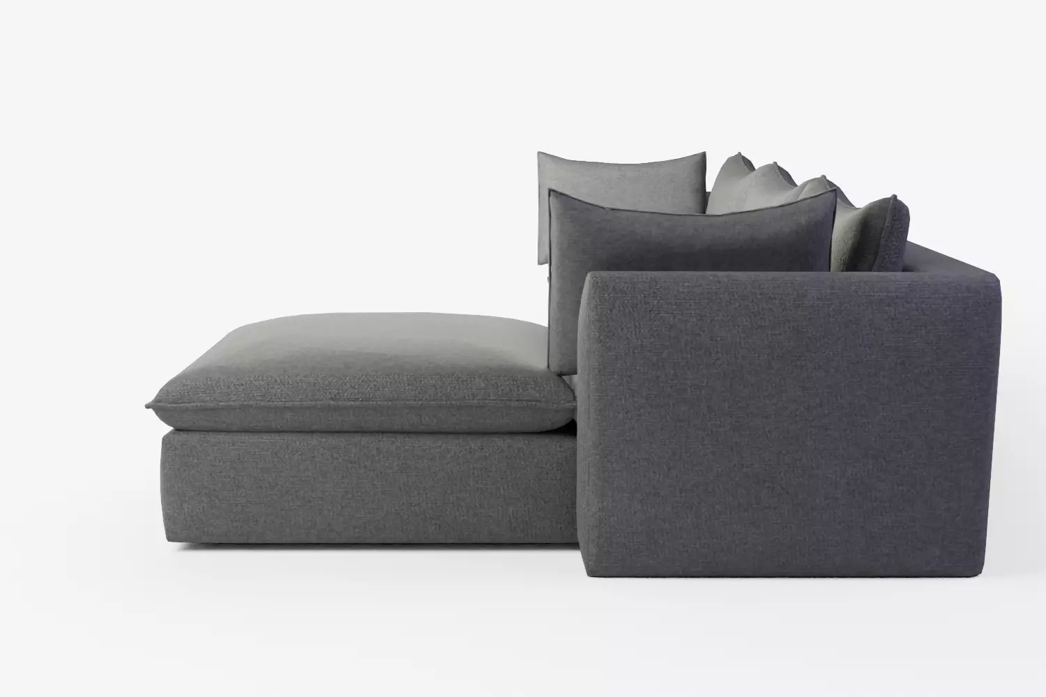 Bleecker Down-Filled Slipcover Modular 4 Piece Ottoman Sectional 3D model_6