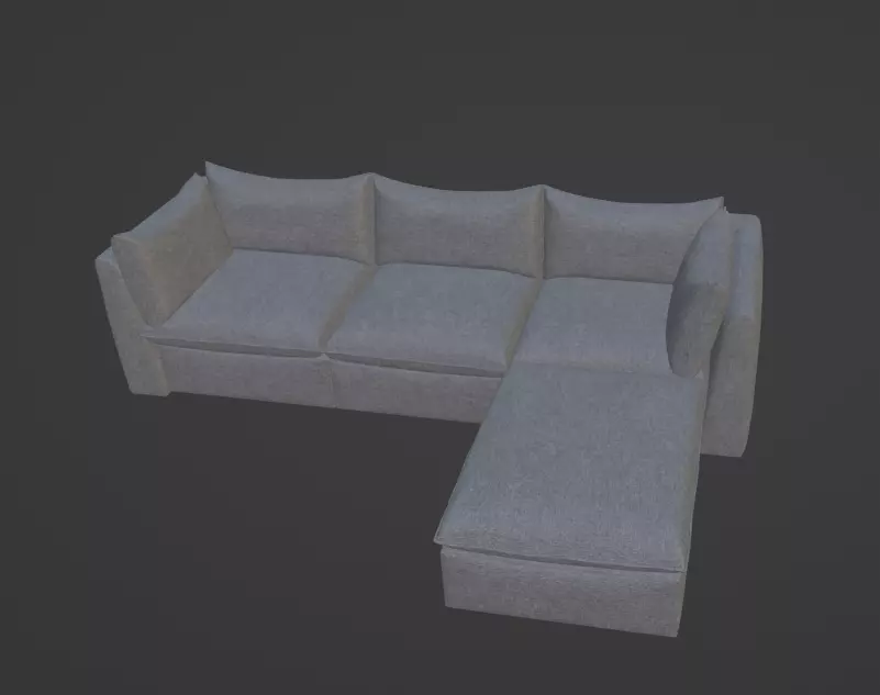 Bleecker Down-Filled Slipcover Modular 4 Piece Ottoman Sectional 3D model_13