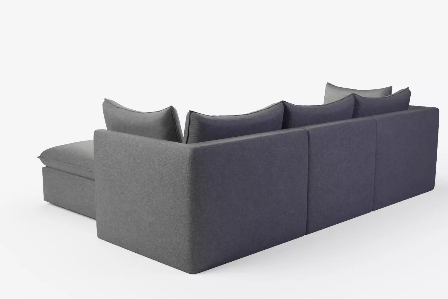 Bleecker Down-Filled Slipcover Modular 4 Piece Ottoman Sectional 3D model_5