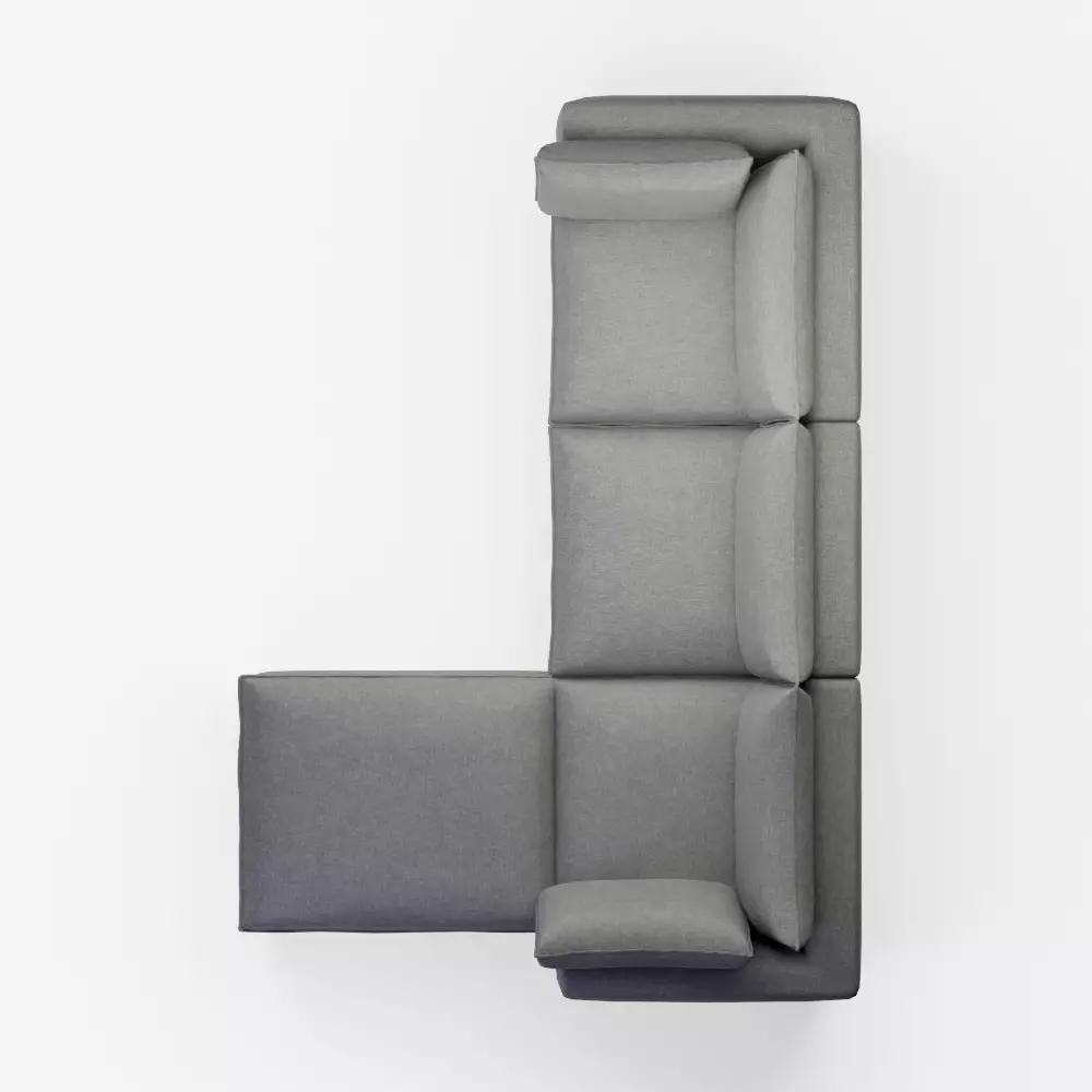 Bleecker Down-Filled Slipcover Modular 4 Piece Ottoman Sectional 3D model_11