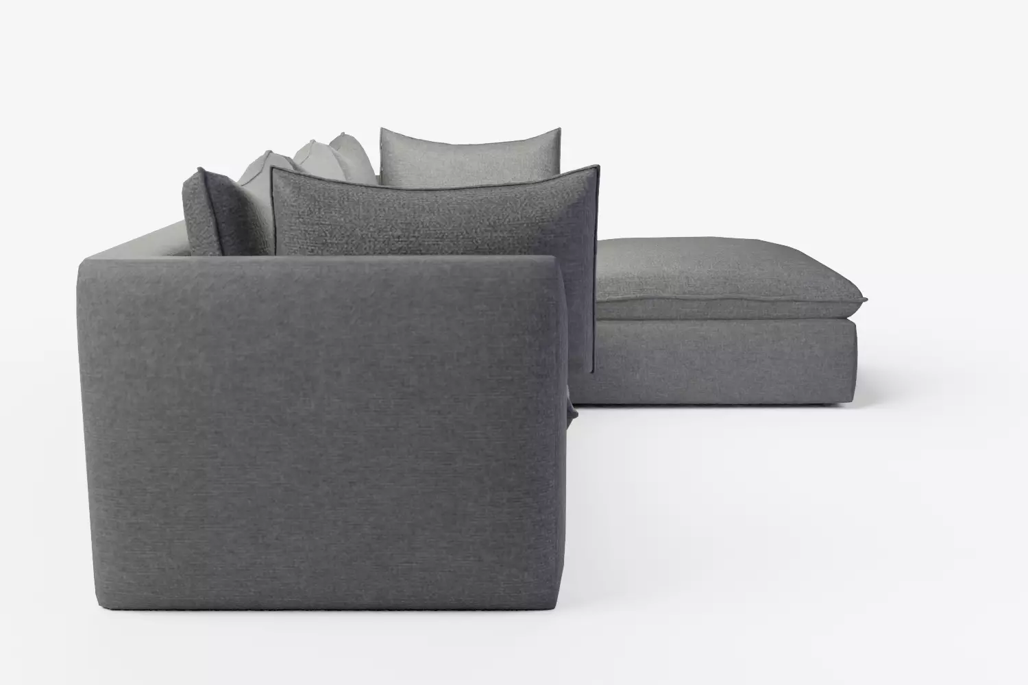 Bleecker Down-Filled Slipcover Modular 4 Piece Ottoman Sectional 3D model_2