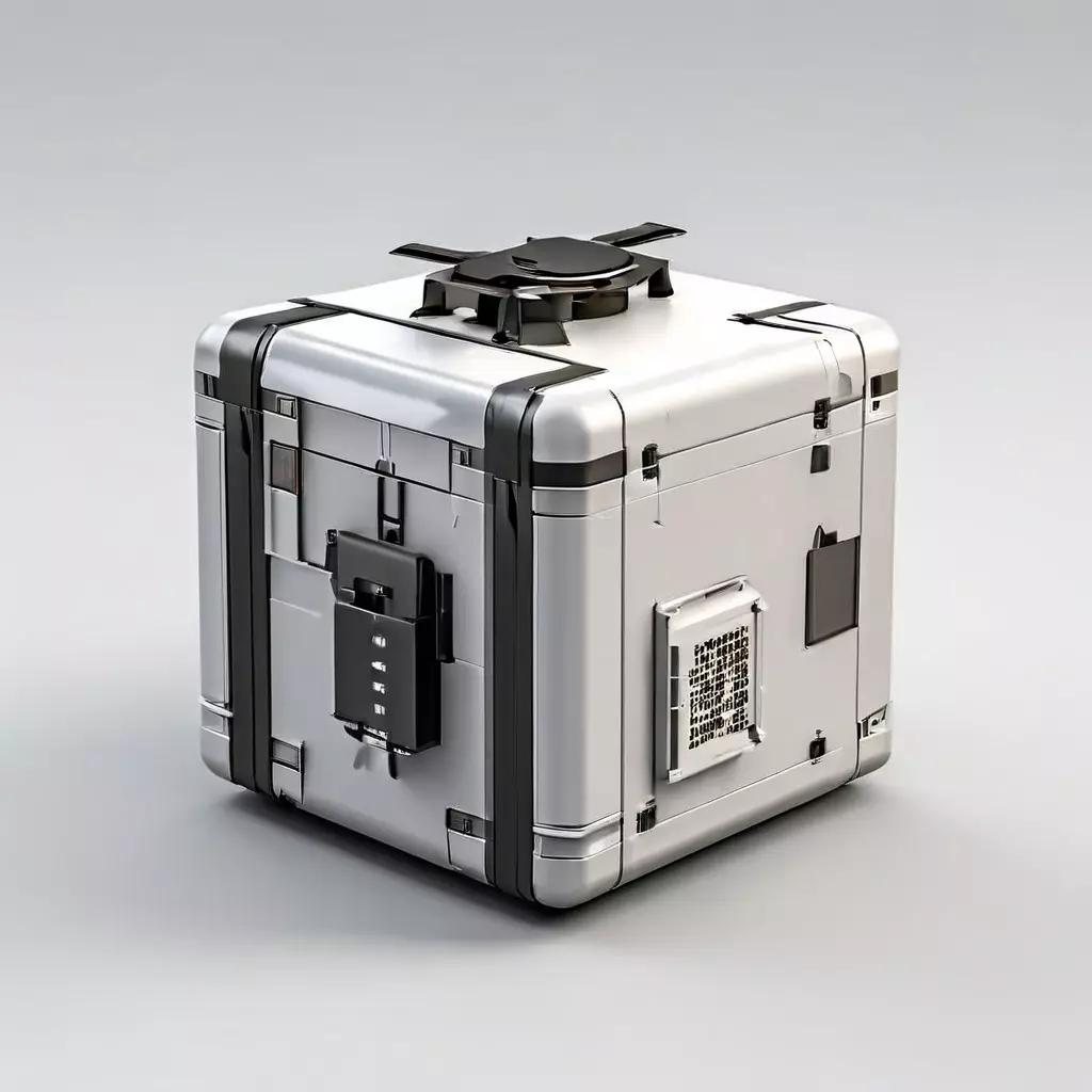 SciFi Storage Container Crate Box Low-poly 3D model_0