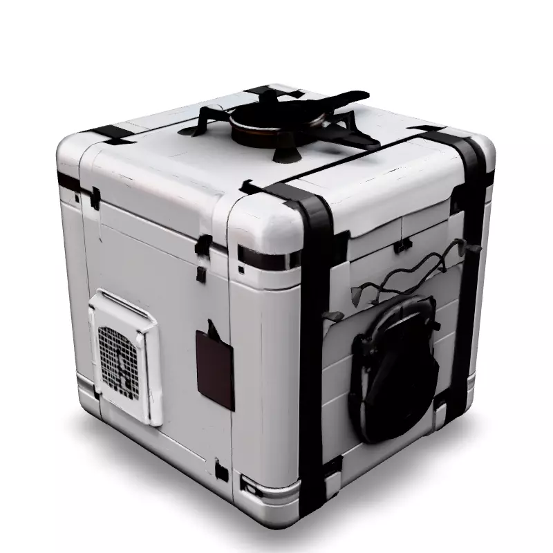 SciFi Storage Container Crate Box Low-poly 3D model_4