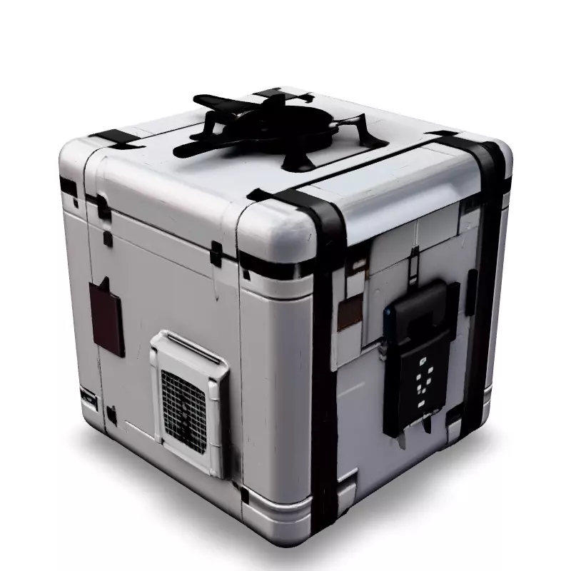 SciFi Storage Container Crate Box Low-poly 3D model_2