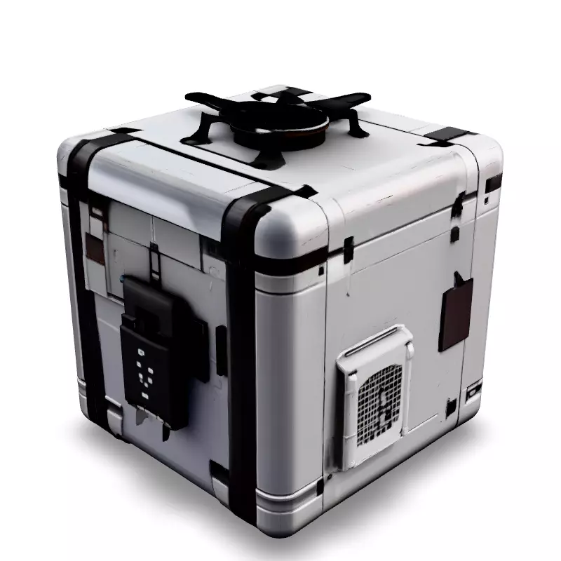 SciFi Storage Container Crate Box Low-poly 3D model_1