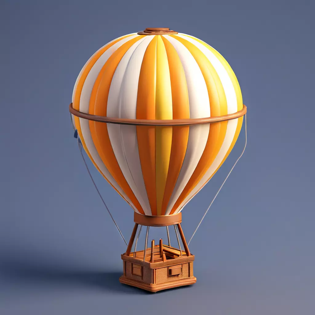 Stylized LowPoly Hot Air Balloon Low-poly 3D model_0