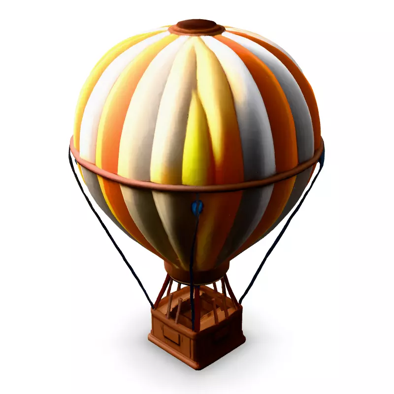 Stylized LowPoly Hot Air Balloon Low-poly 3D model_5