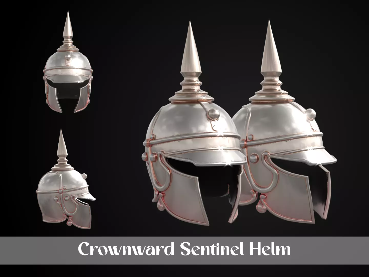 Stylized Medieval Helmet - Crownward Sentinel Free 3D print model_0