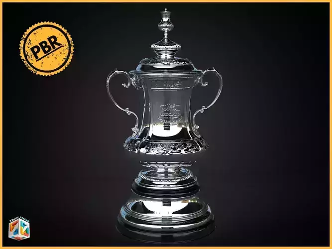 English FA cup trophy football award  3D model