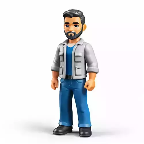 Stylized Male Character Model Low-poly 3D model