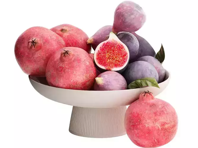 bowl of pomegranates and figs fruits