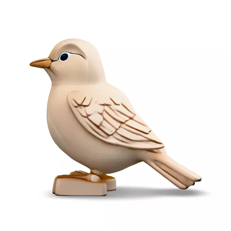 Low Poly Cartoon Bird Low-poly 3D model_6