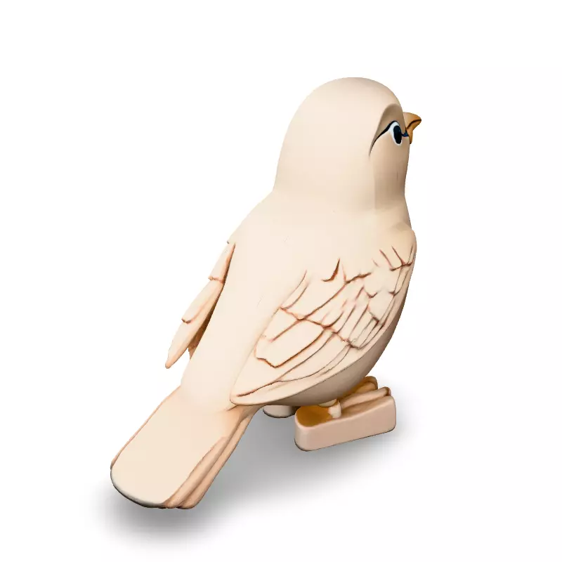 Low Poly Cartoon Bird Low-poly 3D model_2