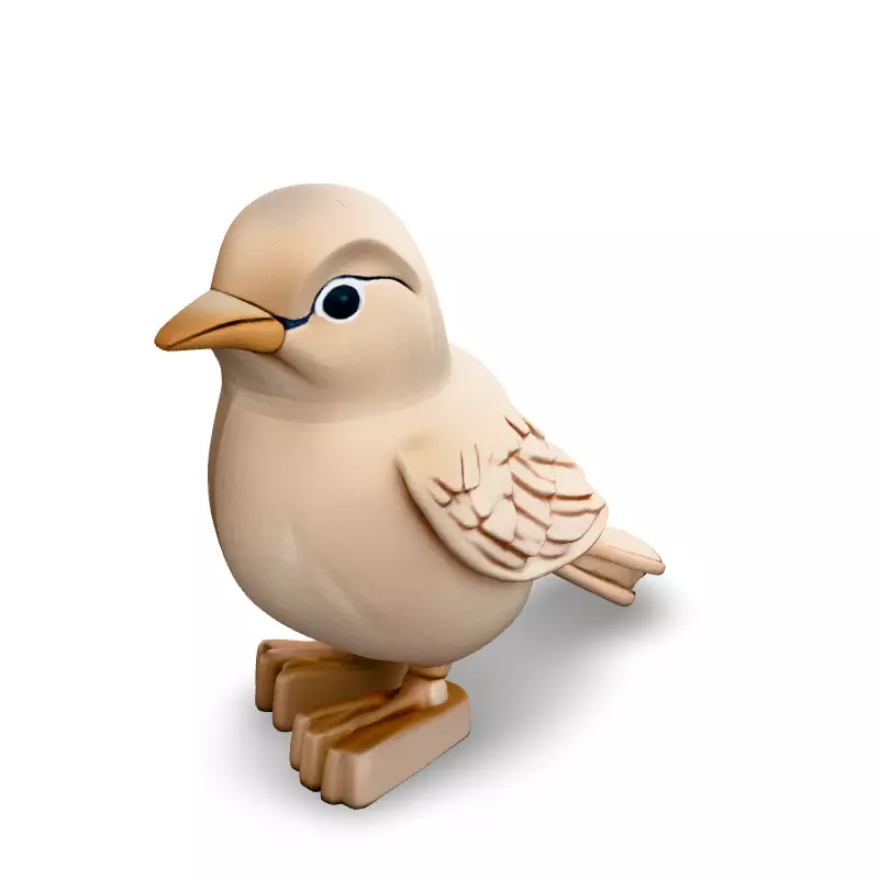 Low Poly Cartoon Bird Low-poly 3D model_4