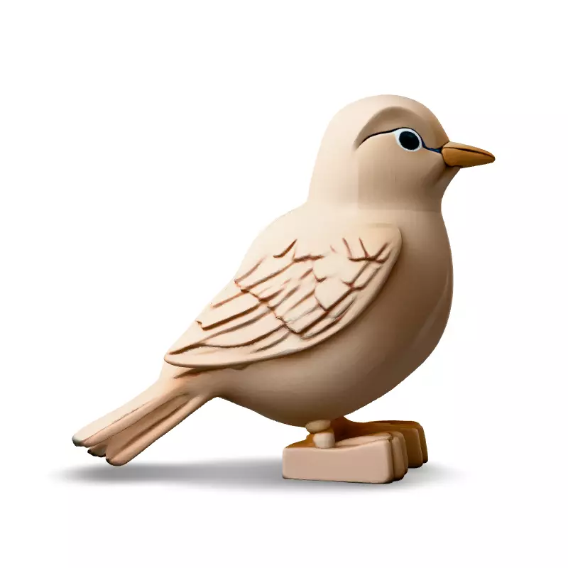 Low Poly Cartoon Bird Low-poly 3D model_3
