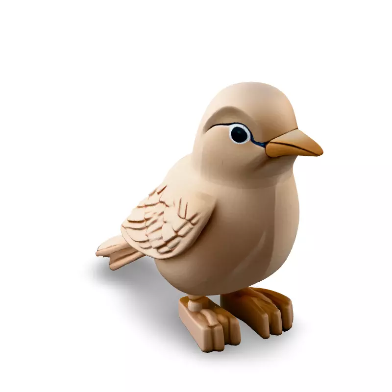 Low Poly Cartoon Bird Low-poly 3D model_1