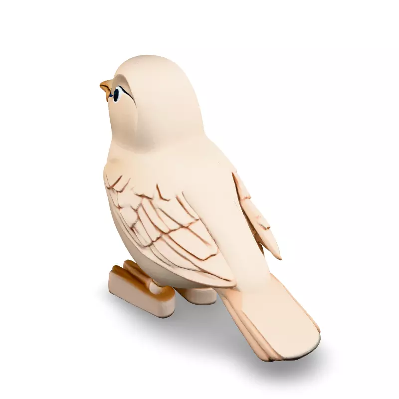 Low Poly Cartoon Bird Low-poly 3D model_5