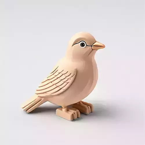 Low Poly Cartoon Bird Low-poly 3D model