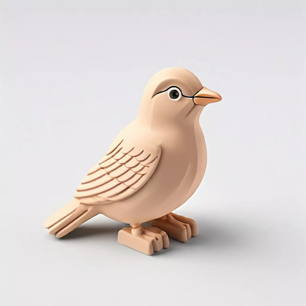 Low Poly Cartoon Bird Low-poly 3D model_0